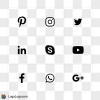 Social Media Icons, Transparent