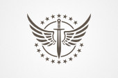 PSD Logo: Sword Wings Tattoo Logo